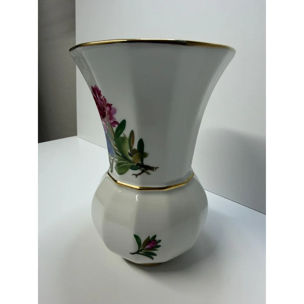 1930s Koenigszelt Germany Porcelain Vase – Hand-Painted Floral, Gold Trim (7
